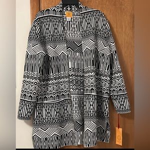 Ruby Rd Woman Black and White Cardigan w/Pockets - 3x